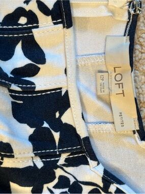 LOFT White and Navy Floral Kids Shorts